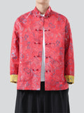 Male Cloud Sea Wave Jacquard Metal Button Jackets