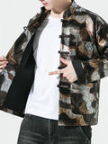 Men's Cashew Flowers Hot Stamping Printed Jacket