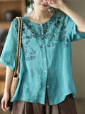 Half Sleeve Button Up Printed Shirts for Women