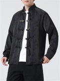 Men's Tassel Button Bamboo Shadow Tang Suit Jacket