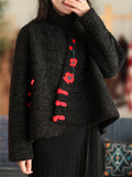 Women's Ethnic Style Plum Blossom Embroidery Cashmere Jacket