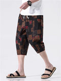 Men's Holiday Print Drawstring Summer Casual Shorts