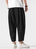 Male Chinese Style Relaxed Summer Wide Leg Pants