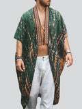 Male Beach Sun-Protective Clothing Open Front Print Jacket