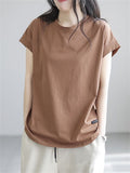 Women's Casual Letters Patch Round Neck Basic Shirts