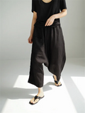 Elastic Waist Cotton Linen Retro Pants for Women