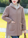 Middle-aged and Elderly Women's Cosy Faux Lamb Wool Coats