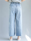 Women's Leisure Light Blue High-Waist Jeans