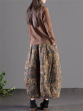 Ladies Retro Ethnic Style Printed Loose Autumn Winter Skirts