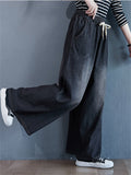 Leisure Large Size High-Rise Wide Leg Jeans for Women