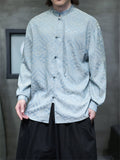 Men's River Cliff Waves Jacquard Chinese Style Shirts