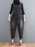 Women's Retro Large Size Jumpsuits Loose Casual Denim Overalls