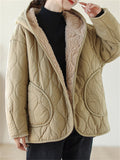 Women's Thickened Plush Lining Super Warm Hooded Coat