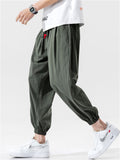 Harajuku Cotton Linen Oversized Sweatpants for Men