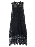 Ladies Temperament Large Size Cutout Lace Tank Dress