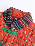 Women's Bright Ethnic Print Winter Cotton Coats