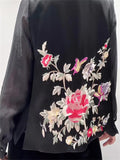 Women's Retro Stand Collar Tassel Button Phoenix Embroidery Vest