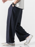 Summer Men's Simple Loose Drawstring Beach Pants