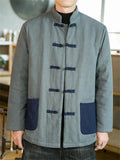 Loose Fit Tang Suit Casual Buttoned Coats for Men