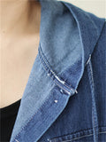 Women's Trendy Blue Denim Hooded Oversized Jacket