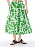 Female Elastic Waist Trendy Geometric Pattern Print Skirts