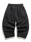 Warm Casual Male Cotton-padded Diamond Pattern Pants