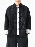 Men's Butterfly Bamboo Graphic Corduroy Stand Collar Jackets