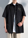 Men's Comfort Green Bamboo Pattern Chinese Style Shirts