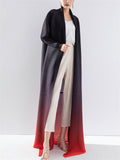 High Fashion Gradient Color Cardigan Long Coat for Women