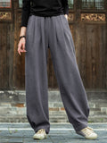 Women's Plain Linen Keep Warm Plush Liner Winter Long Pants