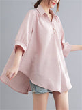 Holiday Cozy V Neck Half Sleeve Loose Shirt for Women