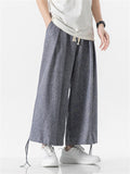 Male Stylish Lightweight Cotton Linen Summer Drawstring Pants