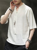 Summer Men's Pullover Chinese Phoenix Embroidered Shirt