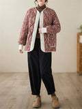 Casual Floral Print Quilted Jackets for Ladies