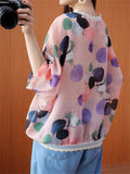 Female Round Neck Fruit Polka Dot Print Sweet Shirts