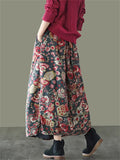 Ladies Retro Ethnic Style Printed Loose Autumn Winter Skirts