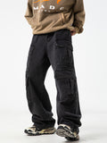 Men's Punk Style Multi-Pocket Straight-Leg Street Jeans