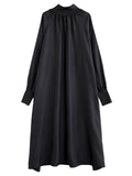 Women's Ethnic Style High Neck Loose Flowy Dress