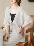 Ladies Summer Casual Lace-Up Batwing Sleeve Shirts