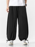 Men's Japanese Trendy Loose Solid Color Ankle-Tied Pants