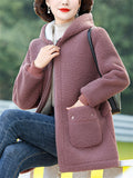 Middle-aged and Elderly Women's Cosy Faux Lamb Wool Coats