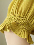 Casual Tassel Lace Up Dandelion Embroidery Shirt for Women