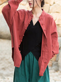 Comfy Cotton Linen Buckles Jackets Coat