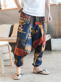 Ethnic Style Abstract Print Oversized Harem Pants for Men