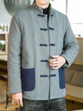 Loose Fit Tang Suit Casual Buttoned Coats for Men