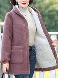 Middle-aged and Elderly Women's Cosy Faux Lamb Wool Coats