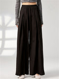 Women's Leisure Simple Pleated Wide Leg Pants