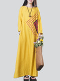 Fashionable Women's Simple Yellow Printed Dresses