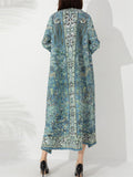 Vintage Ethnic Printed Cardigan Long Coat for Women