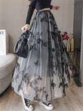 Leisure Butterfly Embroidery Fairy Tulle Skirt for Women